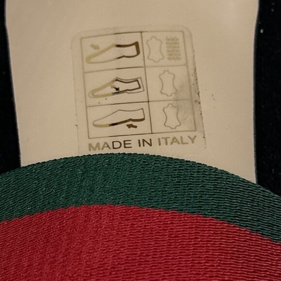 NIB Authentic Gucci Sylvie Black Suede Pumps with Green & Red Stripe Web Bow - Picture 14 of 15